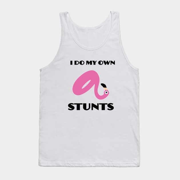 I Do My Own Stunts - Pink Pool Flamingo Tank Top by flaminglet